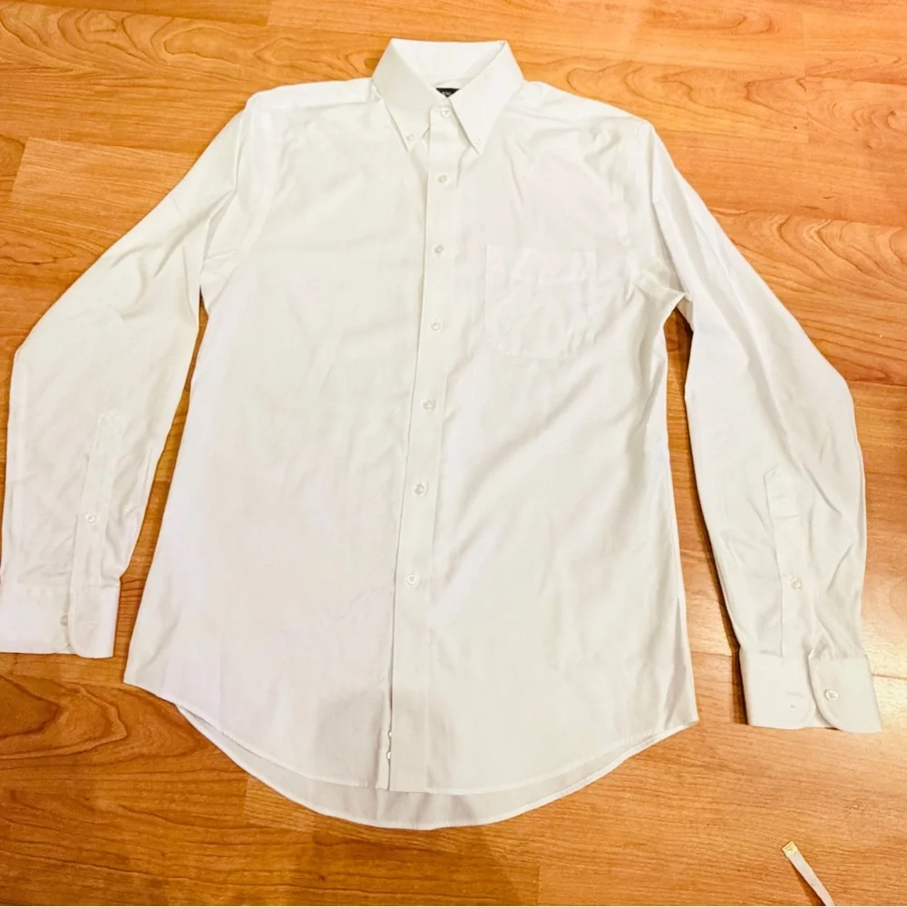 Jos A Bank Men’s Traveler White Collard Long Sleeve Dress Shirt Slim Fit 15½-34 - Picture 4 of 8